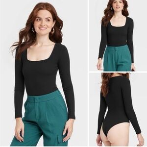 🆕 A New Day Long Sleeve| Ribbed| Square neck| Slim Fit Bodysuit